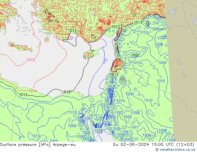 Surface pressure Arpege-eu Su 02.06.2024 15 UTC