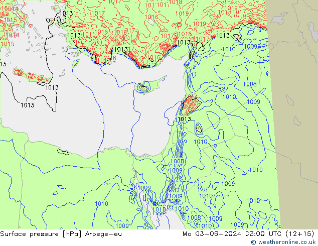 pressão do solo Arpege-eu Seg 03.06.2024 03 UTC