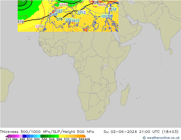 Thck 500-1000hPa Arpege-eu Su 02.06.2024 21 UTC