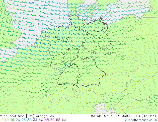  850 hPa Arpege-eu  05.06.2024 00 UTC