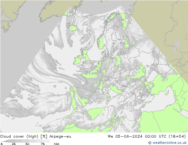 vysoký oblak Arpege-eu St 05.06.2024 00 UTC