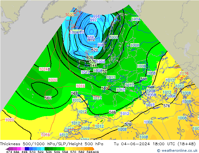 Thck 500-1000hPa Arpege-eu Út 04.06.2024 18 UTC