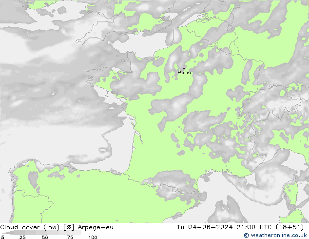 Nubes bajas Arpege-eu mar 04.06.2024 21 UTC