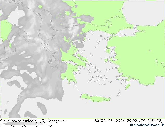 oblačnosti uprostřed Arpege-eu Ne 02.06.2024 20 UTC