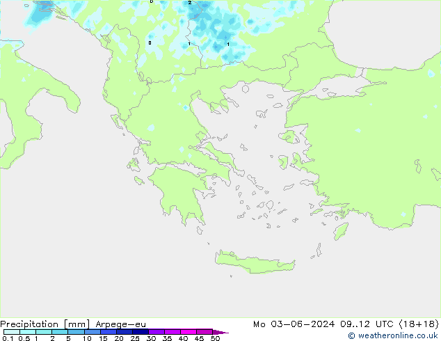 Neerslag Arpege-eu ma 03.06.2024 12 UTC