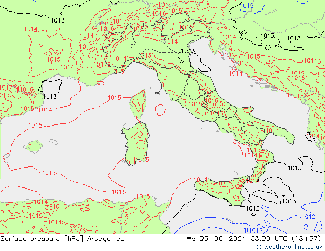 Surface pressure Arpege-eu We 05.06.2024 03 UTC