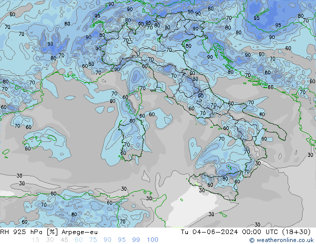 RV 925 hPa Arpege-eu di 04.06.2024 00 UTC