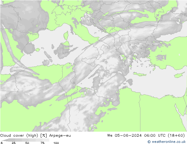 Wolken (hohe) Arpege-eu Mi 05.06.2024 06 UTC