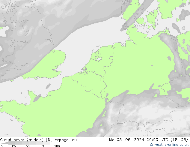 Wolken (mittel) Arpege-eu Mo 03.06.2024 00 UTC