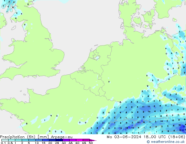 Nied. akkumuliert (6Std) Arpege-eu Mo 03.06.2024 00 UTC