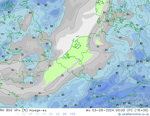 RV 850 hPa Arpege-eu ma 03.06.2024 00 UTC