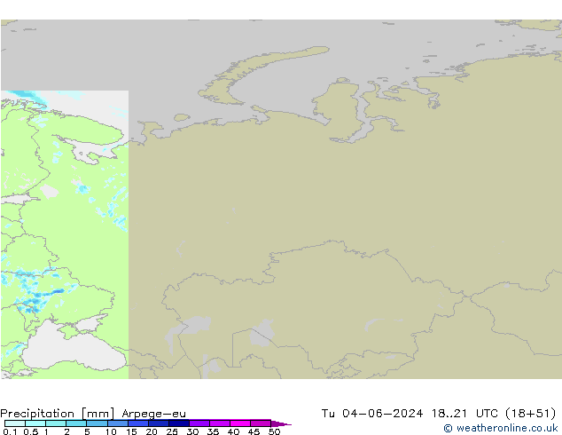 Précipitation Arpege-eu mar 04.06.2024 21 UTC