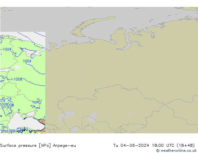 pression de l'air Arpege-eu mar 04.06.2024 18 UTC