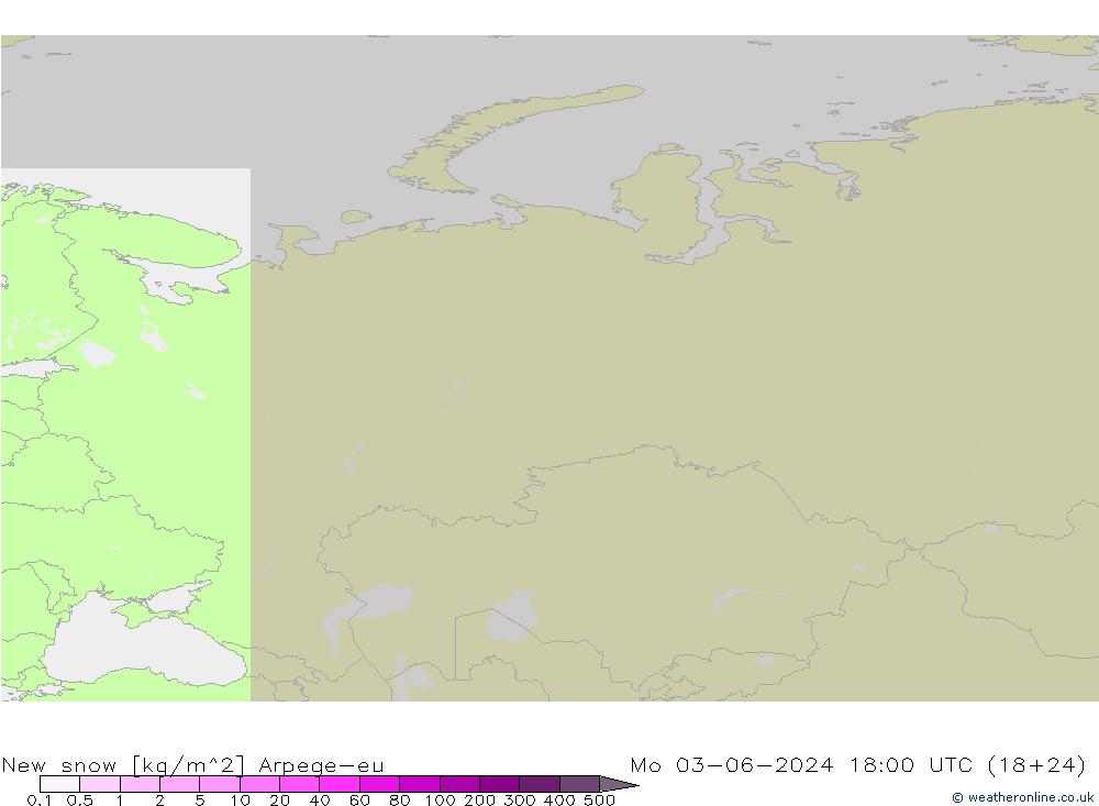 neve recém-caída Arpege-eu Seg 03.06.2024 18 UTC