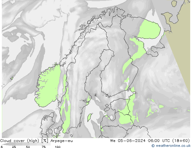 Wolken (hohe) Arpege-eu Mi 05.06.2024 06 UTC