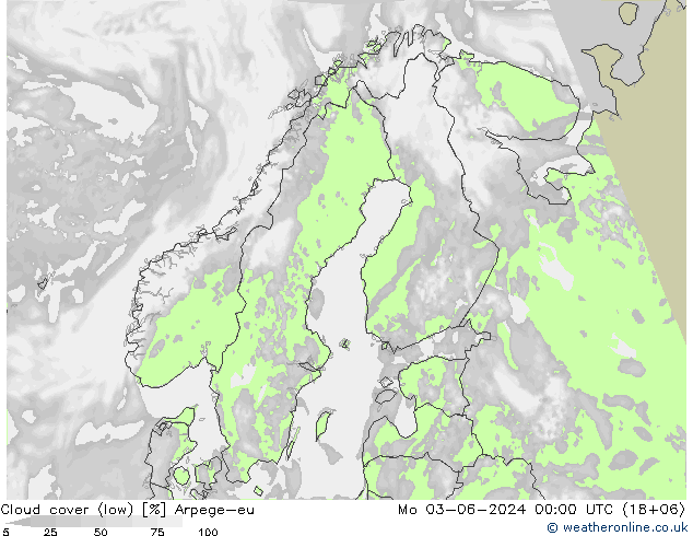 nízká oblaka Arpege-eu Po 03.06.2024 00 UTC