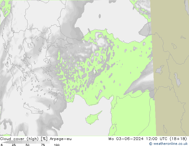Bewolking (Hoog) Arpege-eu ma 03.06.2024 12 UTC