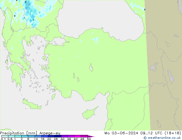 Neerslag Arpege-eu ma 03.06.2024 12 UTC