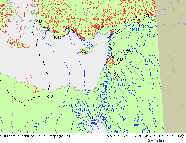 Bodendruck Arpege-eu Mo 03.06.2024 06 UTC