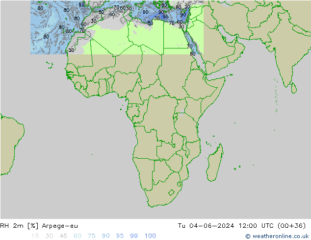 RH 2m Arpege-eu вт 04.06.2024 12 UTC