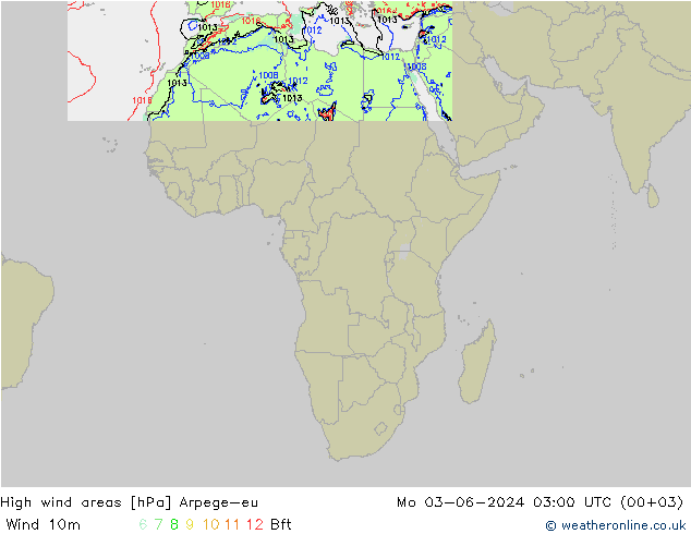 High wind areas Arpege-eu Mo 03.06.2024 03 UTC