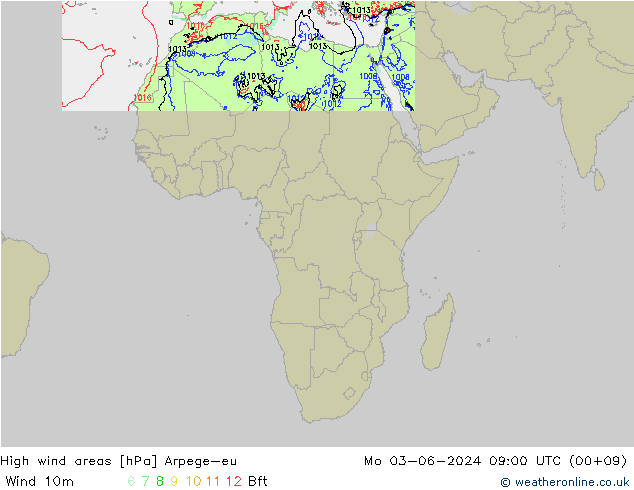 High wind areas Arpege-eu Mo 03.06.2024 09 UTC