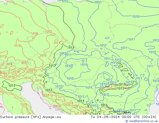 pressão do solo Arpege-eu Ter 04.06.2024 00 UTC