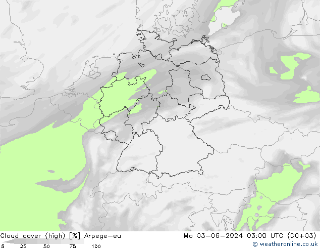 Bewolking (Hoog) Arpege-eu ma 03.06.2024 03 UTC