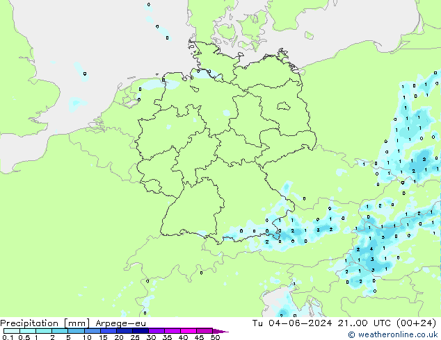 Niederschlag Arpege-eu Di 04.06.2024 00 UTC