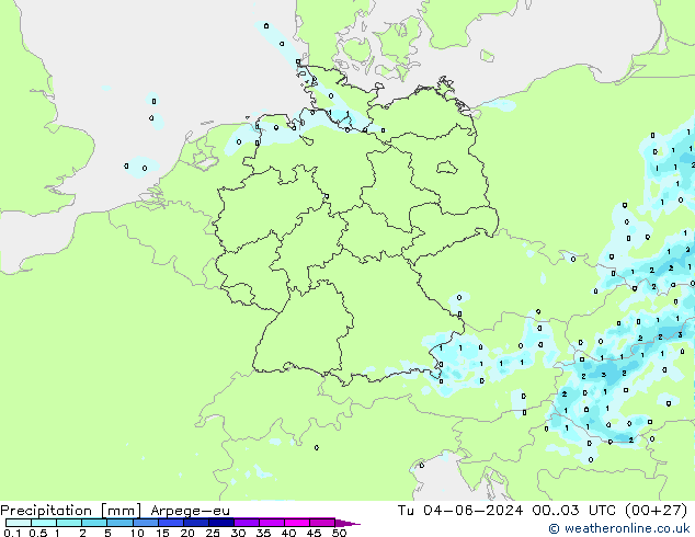 осадки Arpege-eu вт 04.06.2024 03 UTC