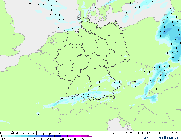 Precipitation Arpege-eu Fr 07.06.2024 03 UTC