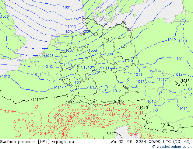 pression de l'air Arpege-eu mer 05.06.2024 00 UTC
