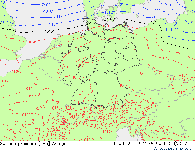 Yer basıncı Arpege-eu Per 06.06.2024 06 UTC