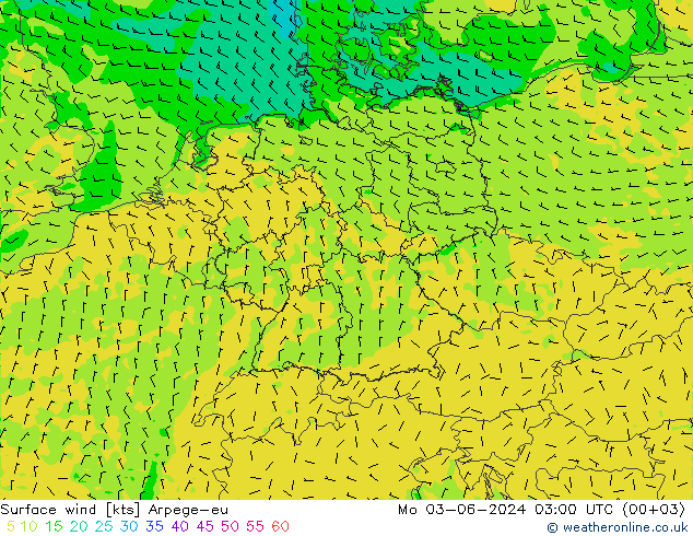 Bodenwind Arpege-eu Mo 03.06.2024 03 UTC