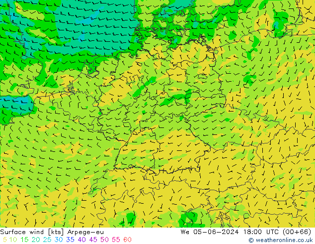 Bodenwind Arpege-eu Mi 05.06.2024 18 UTC