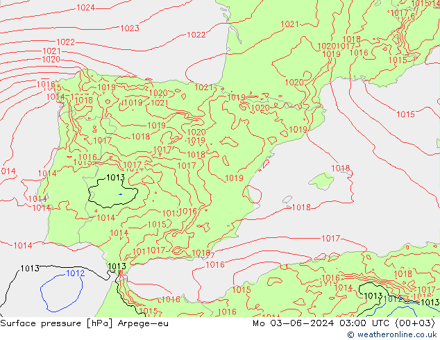 ciśnienie Arpege-eu pon. 03.06.2024 03 UTC