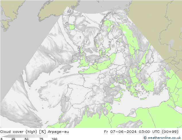 zachmurzenie (wysokie) Arpege-eu pt. 07.06.2024 03 UTC