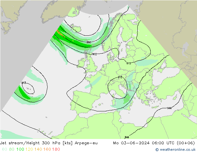 Prąd strumieniowy Arpege-eu pon. 03.06.2024 06 UTC