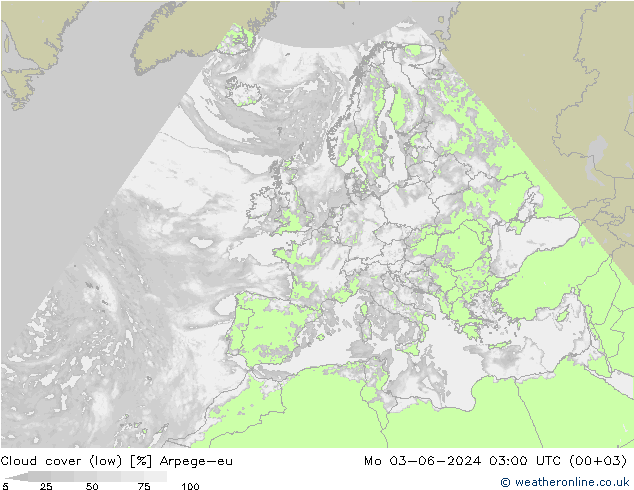 Bulutlar (düşük) Arpege-eu Pzt 03.06.2024 03 UTC