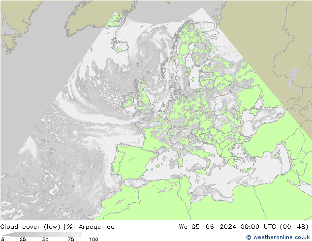 nuvens (baixo) Arpege-eu Qua 05.06.2024 00 UTC