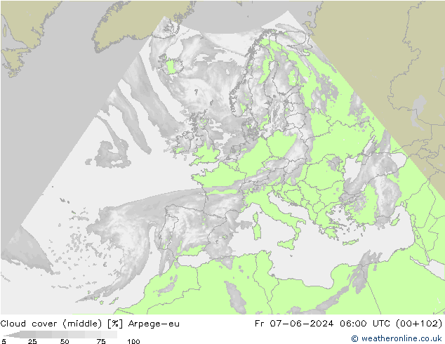 Nubi medie Arpege-eu ven 07.06.2024 06 UTC