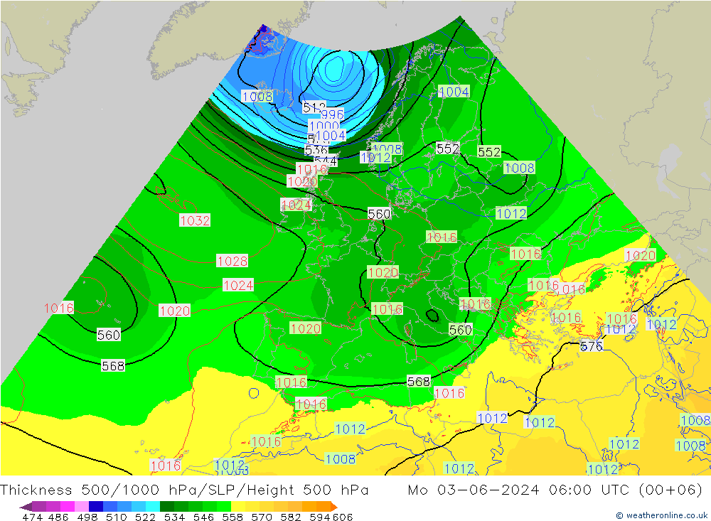 Thck 500-1000hPa Arpege-eu Po 03.06.2024 06 UTC