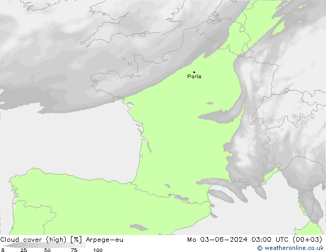Wolken (hohe) Arpege-eu Mo 03.06.2024 03 UTC