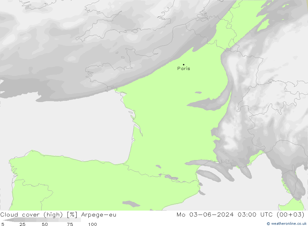 nuvens (high) Arpege-eu Seg 03.06.2024 03 UTC