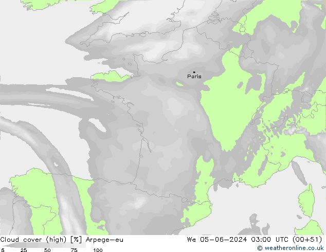 Nubes altas Arpege-eu mié 05.06.2024 03 UTC