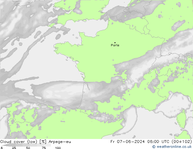 Bulutlar (düşük) Arpege-eu Cu 07.06.2024 06 UTC