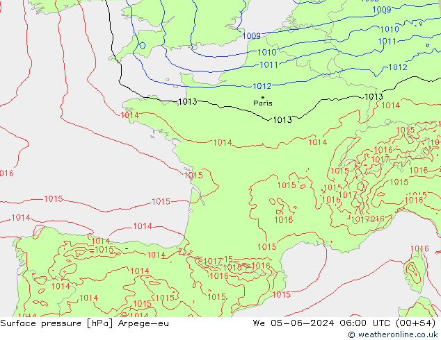 pression de l'air Arpege-eu mer 05.06.2024 06 UTC