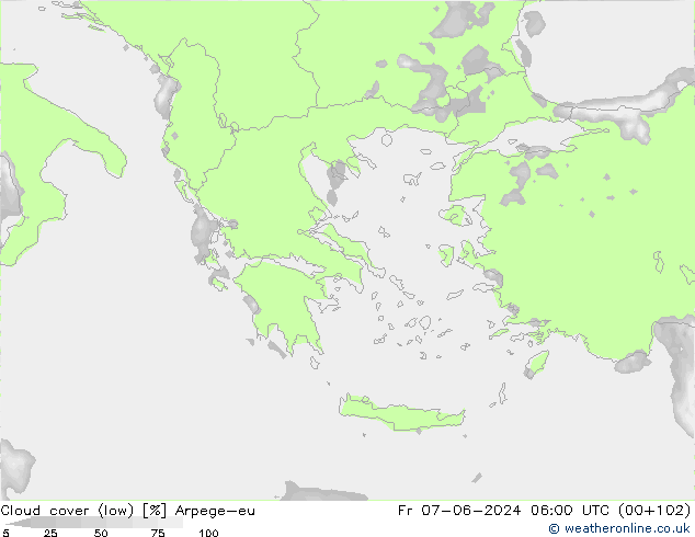 Nubi basse Arpege-eu ven 07.06.2024 06 UTC