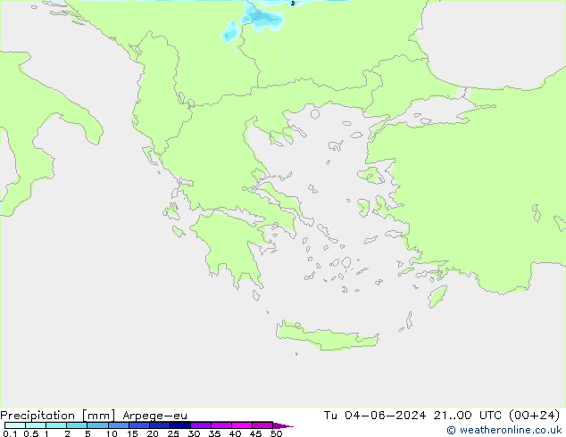 Precipitation Arpege-eu Tu 04.06.2024 00 UTC