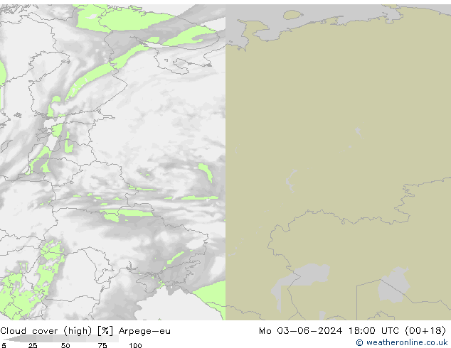 Bulutlar (yüksek) Arpege-eu Pzt 03.06.2024 18 UTC